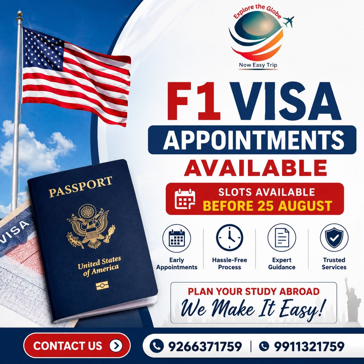 USA F-1 Student Visa Appointments
