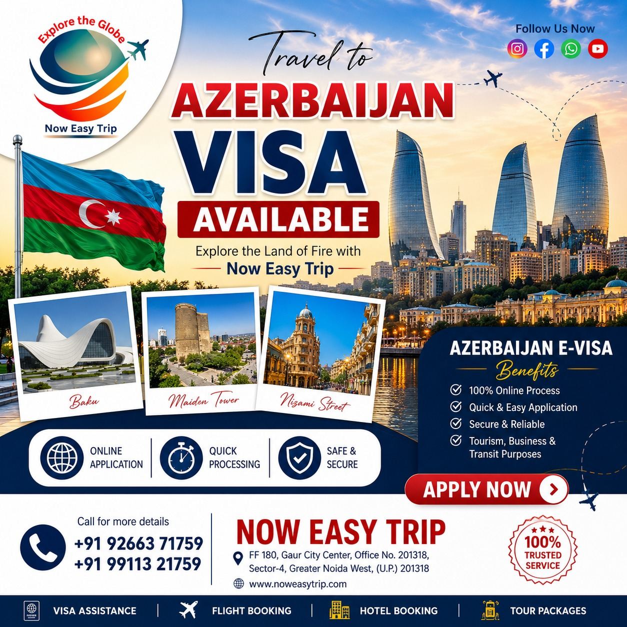 Azerbaijan Tourist E- Visa Available
