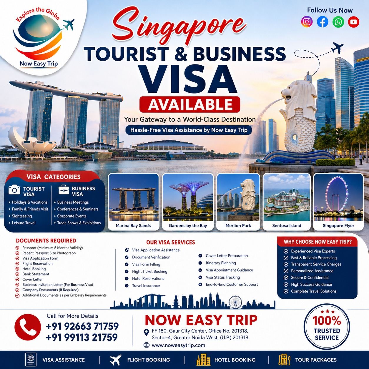 Singapore Tourist & Business Visa Available