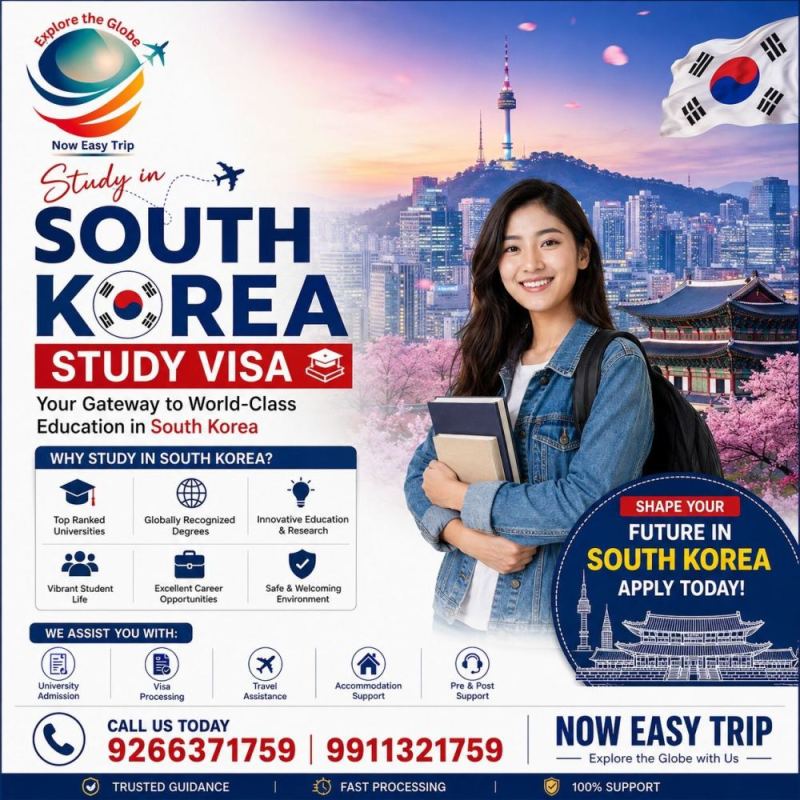 South Korea Study Visa Available with Now Easy Trip